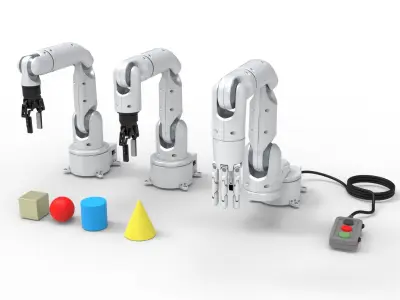 Industrial Robotic  arms set 3D model