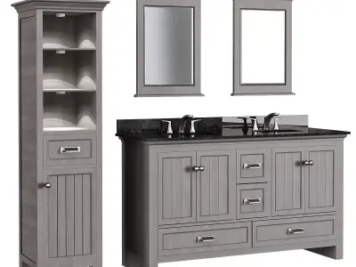 GREY SHELL WITH CABINET 3D model