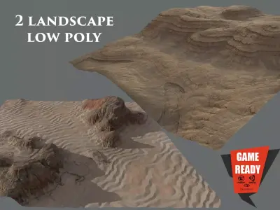 MARS - 2 LANDSCAPE LowPoly Low-poly 3D model
