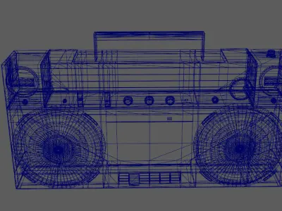 Realistic radio cassette tape Low-poly 3D model