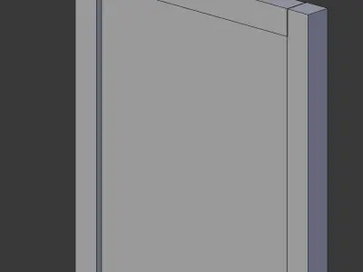 White Panel Door Low-poly 3D model