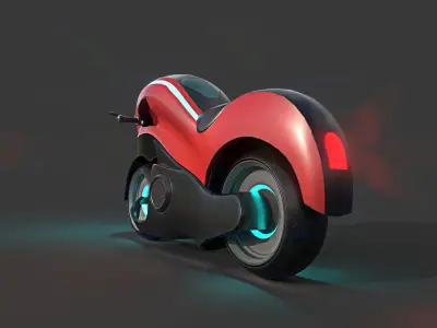 Sci-fi Bike Game Ready 1 3D model