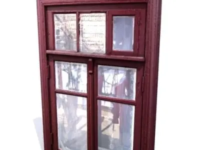 Window 7 wooden Low-poly 3D model