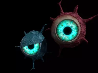 Low-Poly Eyeball Growth - A Creature for Horror Low-poly 3D model