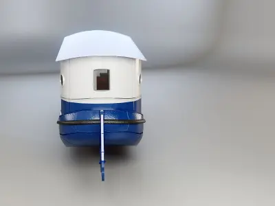  Dutch Barge Houseboat 3D Model Modern Floating Home 