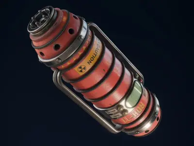 Radioactive Power Capsule Low-poly 3D model