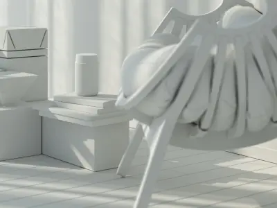 Shell Chair interior scene 3D model