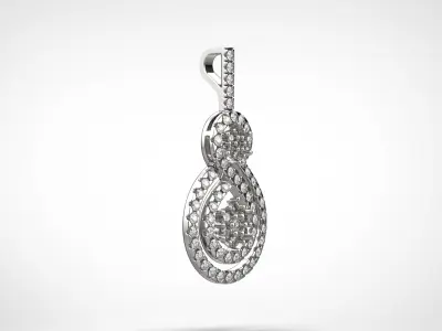 PE1401 Classic Solitaire Pendant half ct CAD STL 18K  3g 3D print model