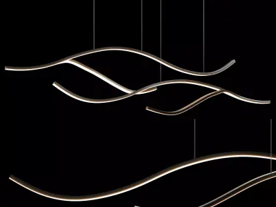 Louise Modern Wave Pendant Light 3D model