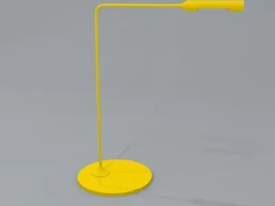Minimal yellow desk lamp 43cm high Low-poly 3D model