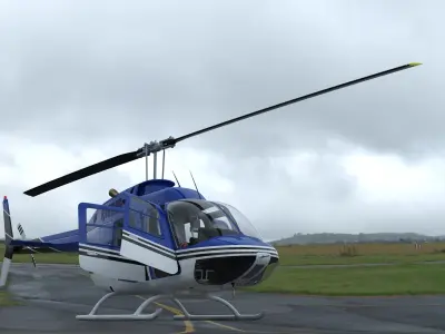  Bell 206B5 JetRanger Helicopter Rigged for Maya 