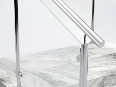 Stairs with railing 3D model