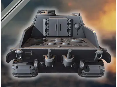 Jagdpanzer E-100 with low profile Entwicklung tank destroyer - G 3D print model