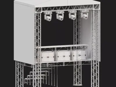Stage structure is a single-tiered camera 3D model