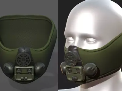 Gas mask respirator scifi futuristic 3d model  Low-poly 3D model 4
