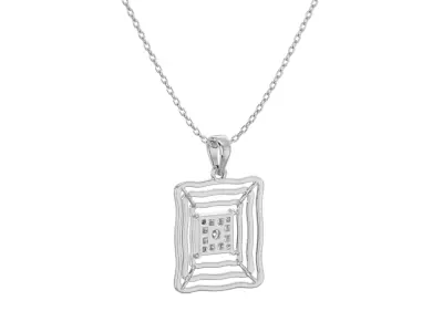 Light Minimalist Diamond Pendant Necklace 3D print model