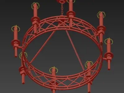 Cienfuegos chandelier with four candle holders 3D model