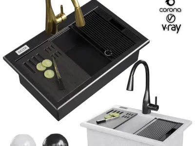 Delta Granite Sink Low-poly 3D model