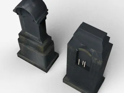Tombstones black Low-poly 3D model