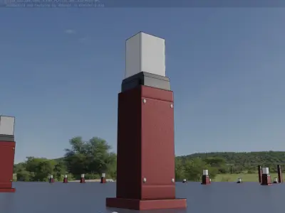 Street Light 8 Bollard 500mm Dark Red Version 3 Low-poly 3D model