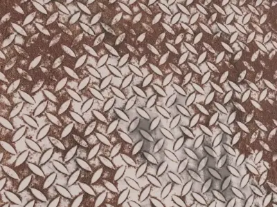 Rusty Copper Metal Diamond Tread Plate PBR Seamless Texture