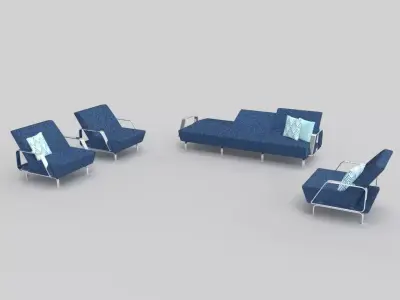 Room with sofa and table  3D model