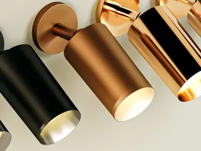 wall light 7materials set 10  Low-poly 3D model