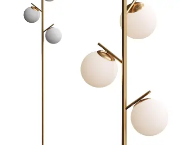 Globe Floor Lamp Modern Freestanding Lamp Living Room 3D model