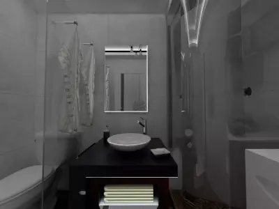 Bathroom model with V-Ray settings 3D model