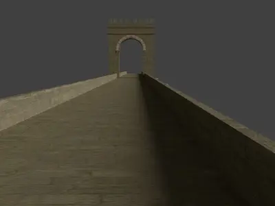 Low-poly Roman Stone Bridge Low-poly 3D model