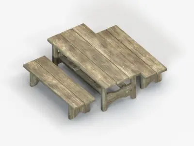 wood old table Free low-poly 3D model