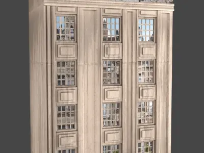 fecade2 building with windows and doors 3D model