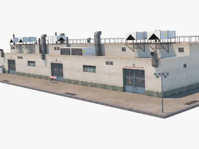 Industrial Building Low-poly 3D model