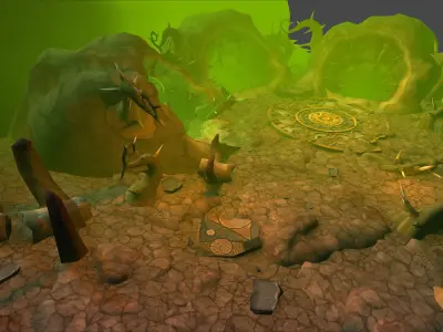 Fantasy Chess RPG Environment - Dungeon3 Low-poly 3D model
