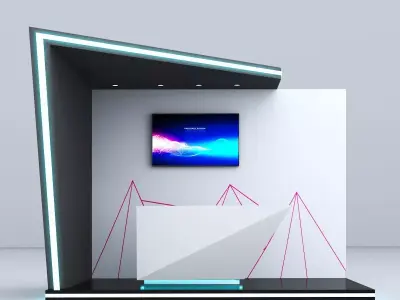 Futuristic booth 3D model