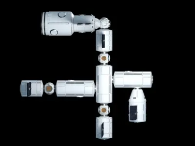 Modular Space Station 3D model