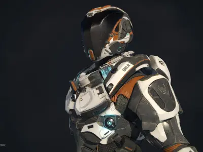  Lunar Suit PBR Sci-Fi Character 