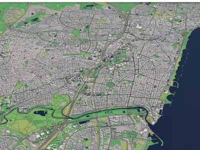 Tel Aviv Israel 25x25km 3D City Map 3D model