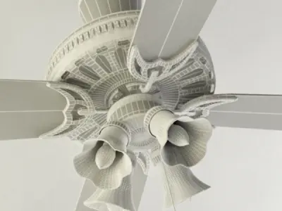wood Ceiling fan 3D model
