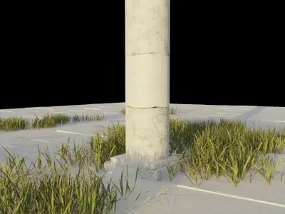 Medieval Broken Alter Low-poly 3D model