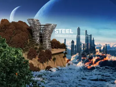 Futuristic Skyscrapers Steel - Game Ready Low-poly 3D model