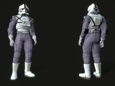 Star Wars  Imperial V-wing pilot Low-poly 3D model