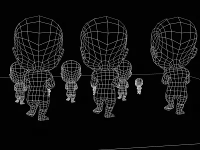 ChibiManiac4Pack1 Low-poly 3D model