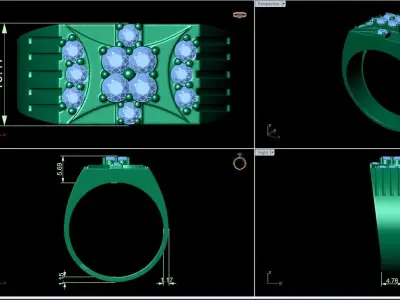 Small fancy mans ring 3D print model 3