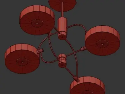 SL013 modern chandelier in brass 3D model