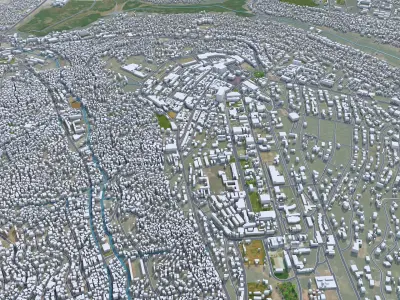 Kigali Rwanda 30km AI Low-poly 3D model