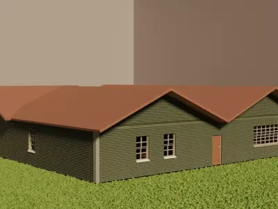 Modular American House Free low-poly 3D model