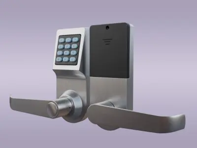 Metallic Digital Door Lock Low-poly 3D model