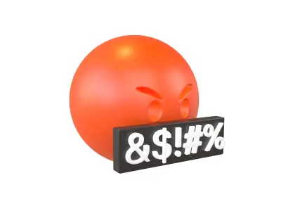 Angry Face with Symbols on Mouth Pack Vol 1 Low-poly 3D model