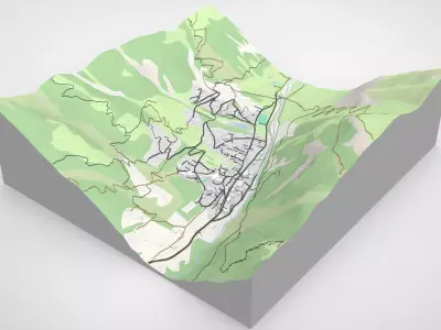 Cityscape Zinal Switzerland 3D model